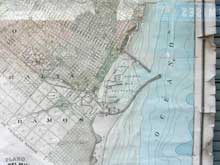 Imagen de gran tamaño - Mapa agrimensura de la zona Puerto Mar del Plata 1939